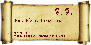 Hegedűs Fruzsina névjegykártya